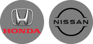 Logos of Honda and Nissan