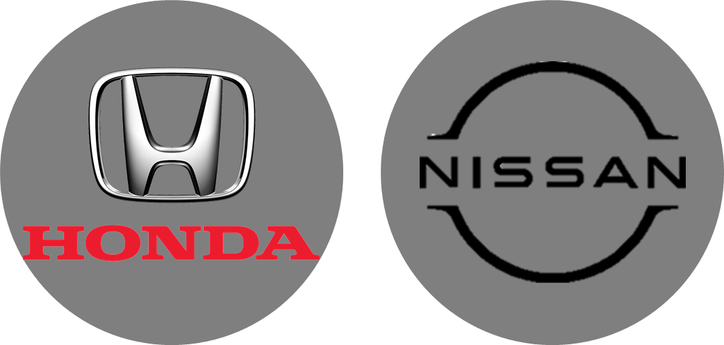 Logos of Honda and Nissan