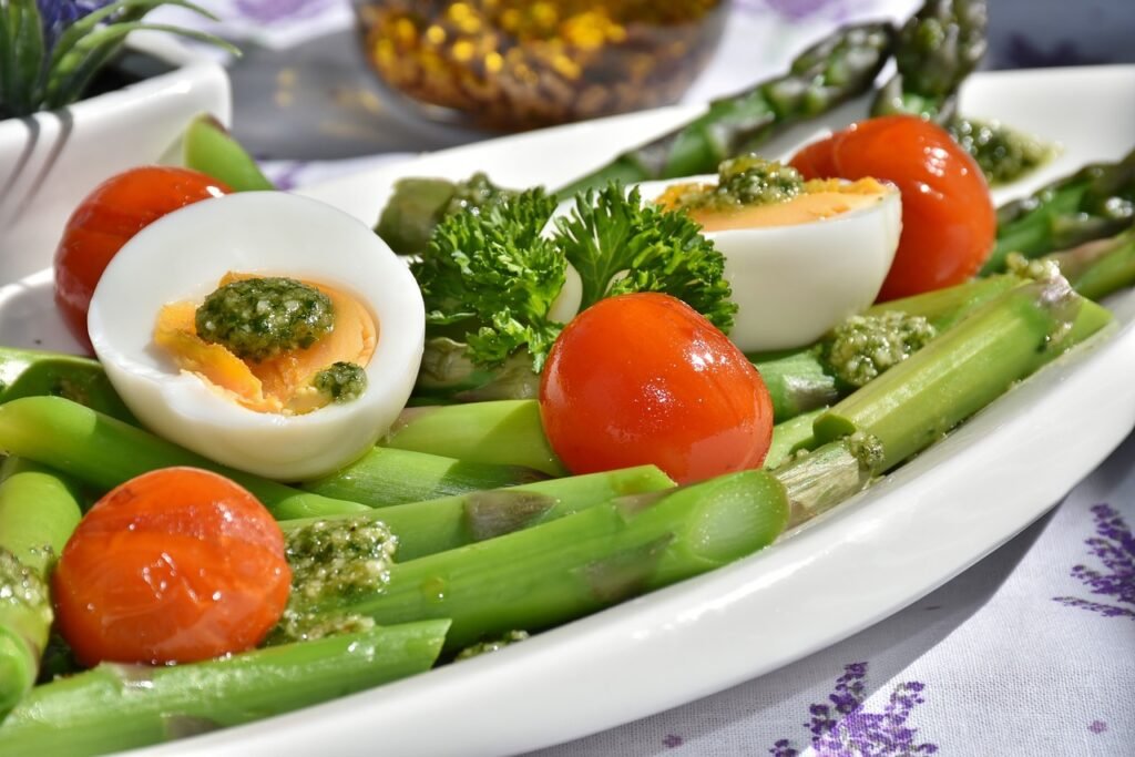 Asparagus salad dish
