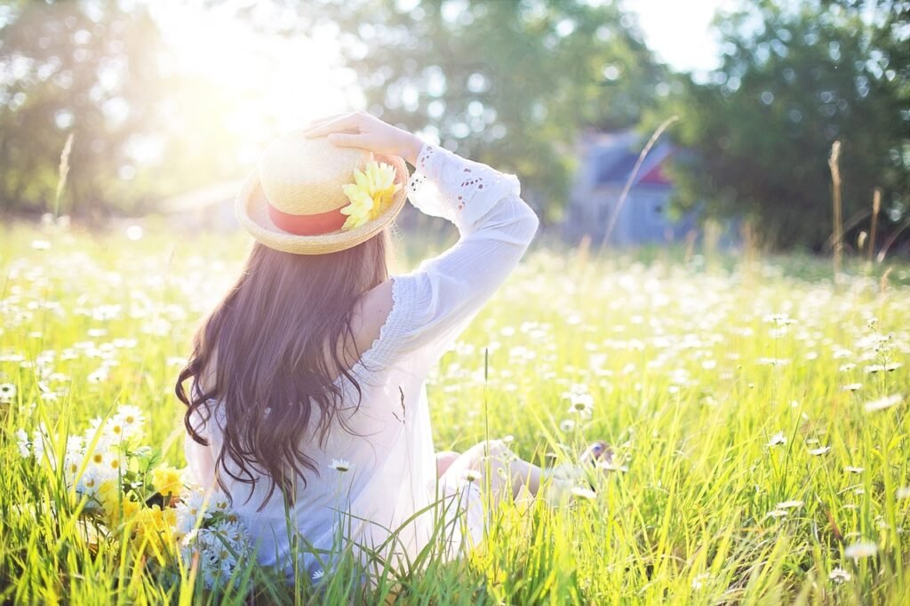 A girl in sunlight