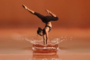 A woman balancing on water