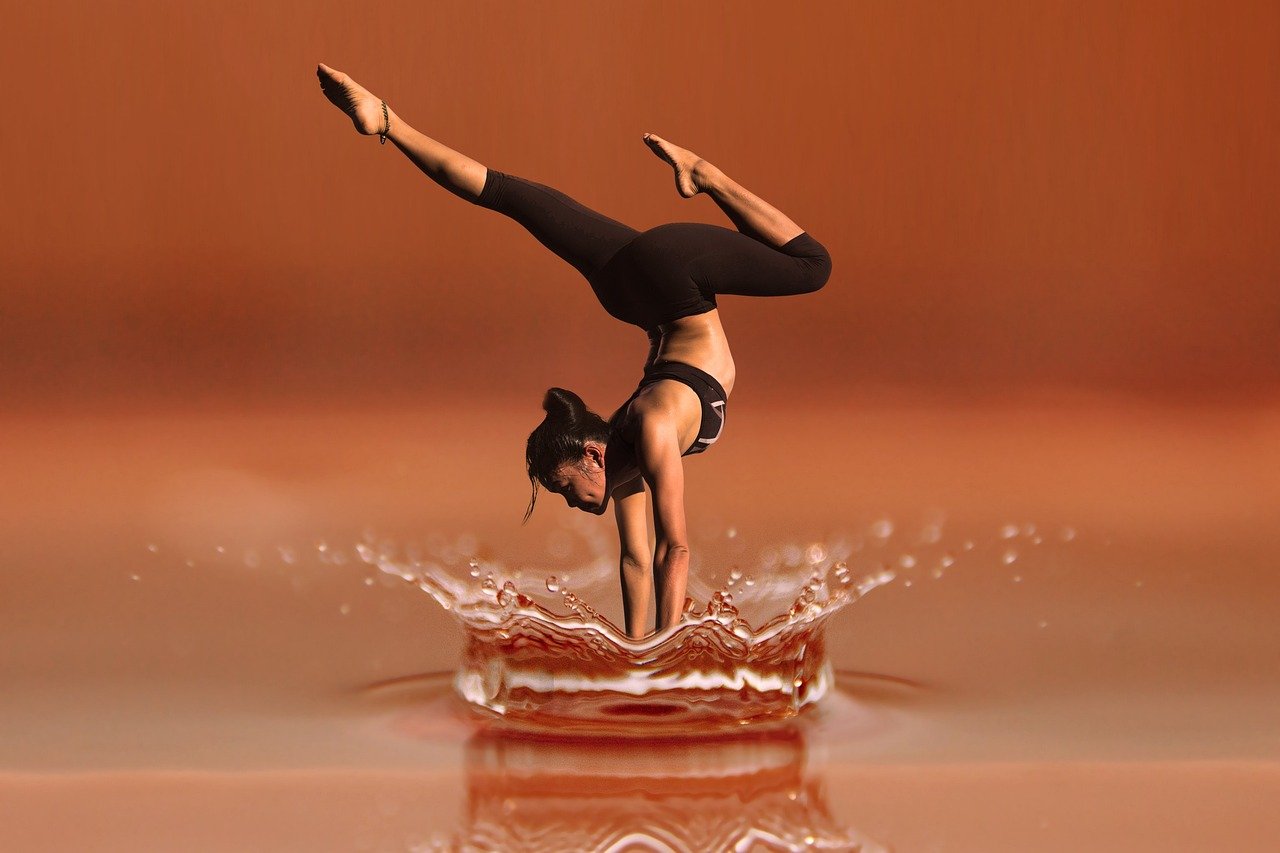 A woman balancing on water